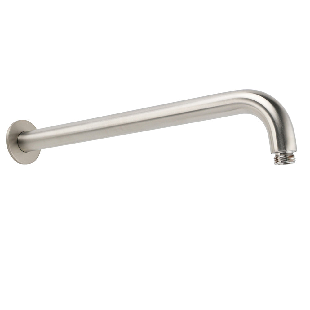 Shower Heads & Screens: WELS Brushed Nickel Round 10" Rain Shower Head Straight Wall Mount Arm Mixer Set