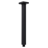 Shower Heads & Screens: Matt Black 16" Large Rainfall Shower Head 300mm Ceiling Dropper Arm Square Mixer Taps