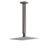 Shower Heads & Screens: Gun Metal Square 8" Rainfall Shower Head 300mm Ceiling Dropper Arm Bath Set WELS