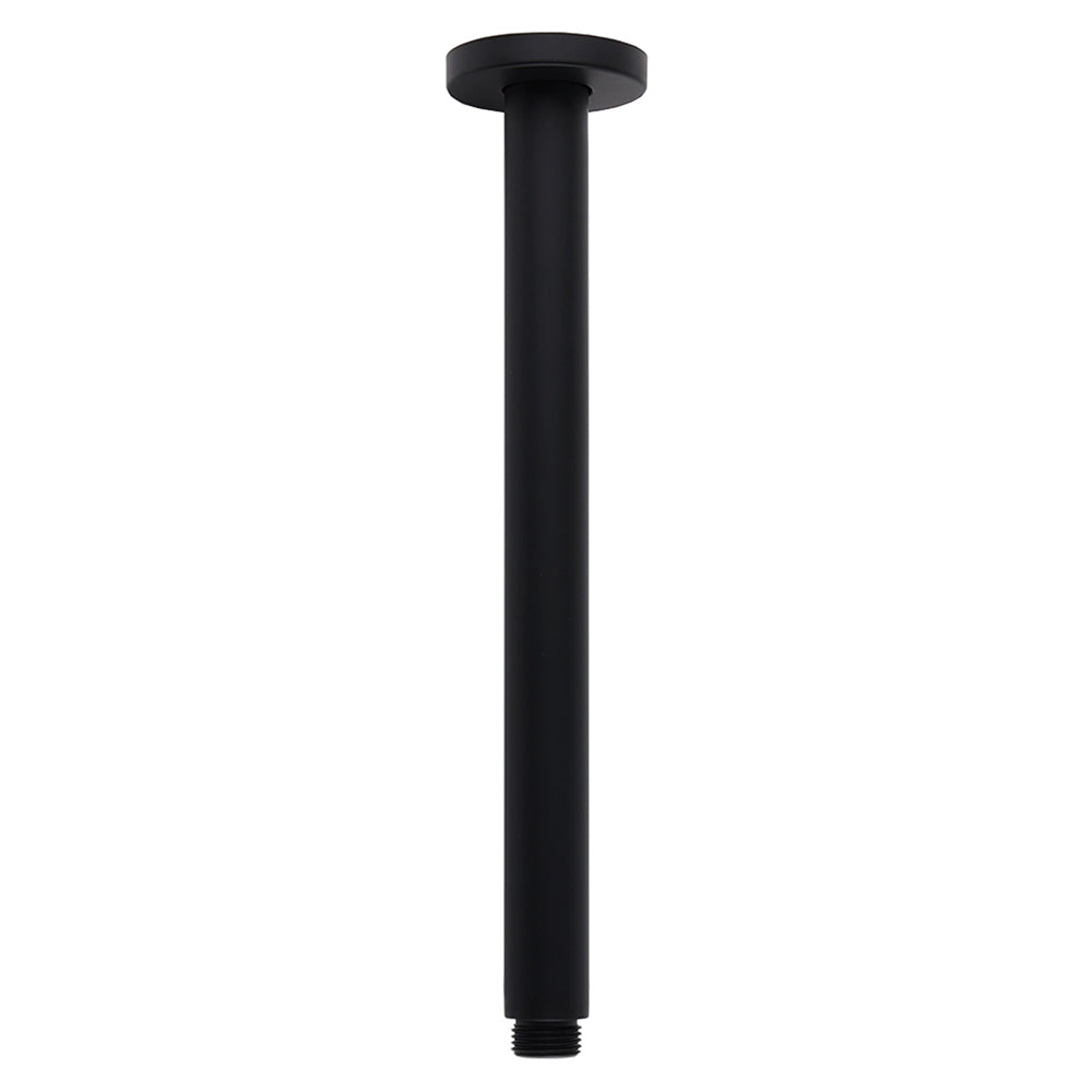 Shower Heads & Screens: Matt Black Round 16" Extra Large Rain Shower Head 300mm Ceiling Dropper Arm Set