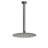 Shower Heads & Screens: WELS Gun Metal Round 10" SUS Rainfall Shower Head 300mm Ceiling Dropper Arm Set