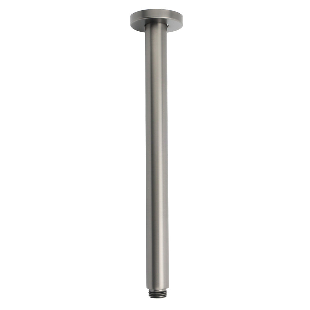 WELS Gun Metal Round 10" SUS Rainfall Shower Head 300mm Ceiling Dropper Arm Set