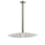 Shower Heads & Screens: Brushed Nickel Round 12" Shower Rain Head + 300mm Brass Ceiling Dropper Arm Set