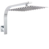 Shower Heads & Screens: Chrome Square 12" Large Rainfall Shower Head Rose Brass Gooseneck Wall Arm Set