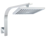Shower Heads & Screens: WELS ABS 200mm Square Rain Shower Head & Brass Gooseneck Wall Arm Set WATERMARK