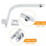 Shower Heads & Screens: WELS ABS 200mm Square Rain Shower Head & Brass Gooseneck Wall Arm Set WATERMARK