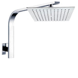 Shower Heads & Screens: WELS 10" 7.5L/m Chrome Square Rain Shower Head Brass Gooseneck Wall Arm Set