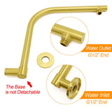 Shower Heads & Screens: WELS Brushed Gold 8" Round Shower Head Brass 360º Swivel Gooseneck Wall Arm Set