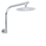 Shower Heads & Screens: WELS 8" Round Rainfall Shower Head + 360° Swivel Gooseneck Wall Arm Set