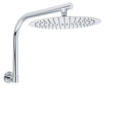 Shower Heads & Screens: Chrome Round 12" Large Rainfall Shower Head + 360°Swivel Gooseneck Wall Arm Set