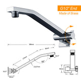 Shower Heads & Screens: Square Chrome Brass Up & Down Adjustable Wall Mounted Shower Arm For Shower Head