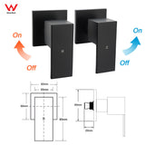 WELS Matt Black 8" Shower Head 3 Modes Handheld Gooseneck Arm Square 2in1 Set Twin Taps