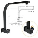 Shower Heads & Screens: WELS Matt Black 8" Shower Head 3 Modes Handheld Gooseneck Arm Square 2in1 Set Mixer