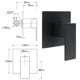 Shower Heads & Screens: WELS Matt Black 8" Shower Head 3 Modes Handheld Gooseneck Arm Square 2in1 Set Mixer