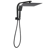 Shower Heads & Screens: WELS Matt Black Twin Set 12" Large Shower Head 3 Modes Handheld Gooseneck Arm Diverter