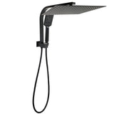 Shower Heads & Screens: WELS Matt Black Dual Set 16" Extra Large Shower Head 3 Modes Handheld Gooseneck Arm Diverter