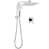 Shower Heads & Screens: WELS Chrome 2in1 10" Square Rain Shower Head Handheld Spray Diverter Wall Arm Mixer Set