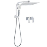 Shower Heads & Screens: WELS Square Large 12" Shower Head 3 Mode Handheld Diverter Wall Arm 2in1 Set + Taps
