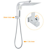 Shower Heads & Screens: WELS Square Large 12" Shower Head 3 Mode Handheld Diverter Wall Arm 2in1 Set + Taps