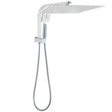 Shower Heads & Screens: WELS Square Twin Shower Head Chrome 16" Large 3 Mode Handheld Diverter Wall Arm Set