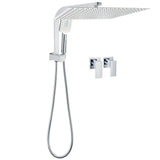 Shower Heads & Screens: WELS Square Extra Large 16" Shower Head 3 Mode Handheld Diverter Wall Arm 2in1 Set + Taps