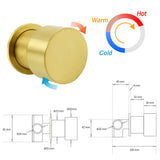 Shower Heads & Screens: WELS Brushed Gold Round Dual Shower Head Set Single Mode Handheld Gooseneck Arm Wall Mixer