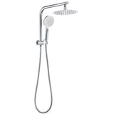 Shower Heads & Screens: WELS 2in1 Shower 8" Round Chrome Head 3 Mode Handheld Rose Gooseneck Arm Set