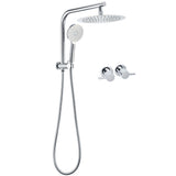 Shower Heads & Screens: WELS Chrome Round 10" Rain Shower Head Handheld Sliding Rail DIY 2in1 Twin Taps Set
