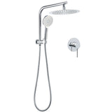 Shower Heads & Screens: WELS Chrome Round 10" Rain Shower Head Handheld Sliding Rail DIY 2in1 Mixer Set