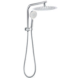 Shower Heads & Screens: Chrome 2in1 Round Shower Head Set 12" Rainfall & 3 Mode Handheld Gooseneck Arm