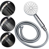 Shower Heads & Screens: WELS Chrome Double Round Shower Head Set 12" Rainfall & 3 Mode Handheld Gooseneck Arm Twin Taps