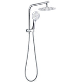 Shower Heads & Screens: WELS Twin Shower Set 8" Rain Head 3 Modes Handheld Switch Diverter Gooseneck Wall Arm