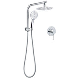 Shower Heads & Screens: WELS Twin Shower Set 8" Rain Head 3 Modes Handheld Diverter Gooseneck Wall Arm + Mixer