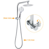 Shower Heads & Screens: WELS Twin Shower Set 8" Rain Head 3 Modes Handheld Diverter Gooseneck Wall Arm + Mixer