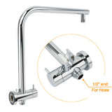 Shower Heads & Screens: Round Chrome 10" 2in1 Shower Head 3 Mode Handheld Gooseneck Wall Arm Diverter