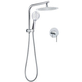 Shower Heads & Screens: WELS Round Chrome 10" Twin Shower Head 3 Mode Handheld Gooseneck Wall Arm Mixer Set