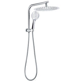 Shower Heads & Screens: 2in1 Large Round 12" Shower Head 3 Mode Handheld Gooseneck Arm Diverter Set Drill Free