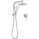 Shower Heads & Screens: WELS Round 9" Twin Shower Head 3 Mode Handheld Gooseneck Wall Arm 2 in 1 Combo Mixer Set