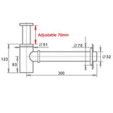 Shower Heads & Screens: Watermark Adjustable 32mm Wall Bottle Trap Basin Sink Vanity Waste Drain Brass