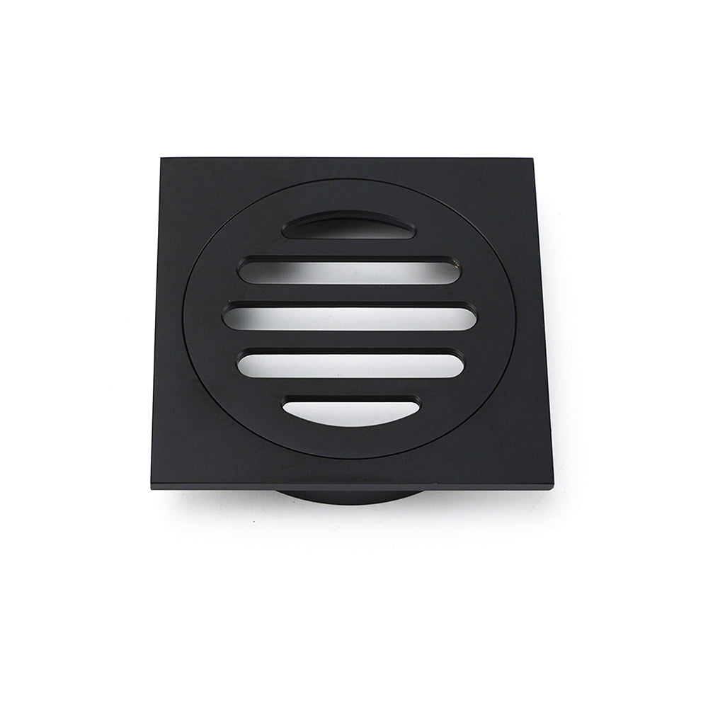 Shower Heads & Screens: Matt Black Stainless Steel 85x85mm Small Square Shower Grate Floor Drain 72mm Outlet
