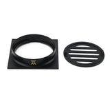 Shower Heads & Screens: Matt Black Stainless Steel 85x85mm Small Square Shower Grate Floor Drain 72mm Outlet