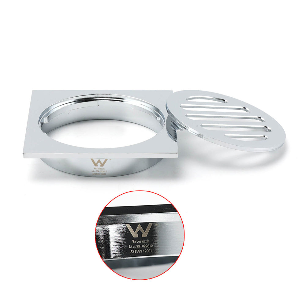 Shower Heads & Screens: Watermark Stainless Steel 85x85mm Small Square Shower Grate Floor Drain 72mm Outlet