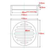 Shower Heads & Screens: Black Bathroom 110mm Small Square Shower Grate Floor Drain 95mm Outlet Watermark