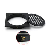 Shower Heads & Screens: Black Bathroom 110mm Small Square Shower Grate Floor Drain 95mm Outlet Watermark
