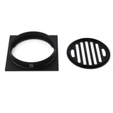 Shower Heads & Screens: Black Bathroom 110mm Small Square Shower Grate Floor Drain 95mm Outlet Watermark