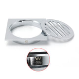 Shower Heads & Screens: Chrome Stainless Steel 110mm Small Square Shower Grate Floor Drain 95mm Outlet