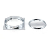 Shower Heads & Screens: Chrome Stainless Steel 110mm Small Square Shower Grate Floor Drain 95mm Outlet