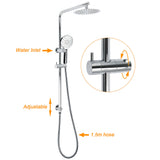 Shower Heads & Screens: Chrome Round 8" Rainfall Shower Head 3 Modes Handheld Rose Silde Rail Twin Set