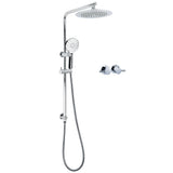 Shower Heads & Screens: WELS Chrome 9" Rain Shower Head 3 Modes Handheld Rose Slide Rail Set Twin Taps