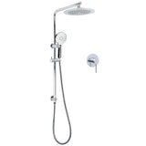 Shower Heads & Screens: WELS Chrome 9" Rain Shower Head 3 Modes Handheld Rose Slide Rail Set Diverter Mixer